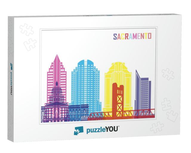 Sacramento Skyline in Editable Vector File... Jigsaw Puzzle