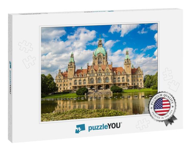 New City Hall in Hannover in a Beautiful Summer Day, Germ... Jigsaw Puzzle