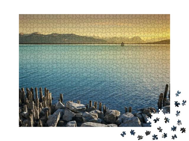 An Image of the Alps by Night At Lake Constance... Jigsaw Puzzle with 1000 pieces