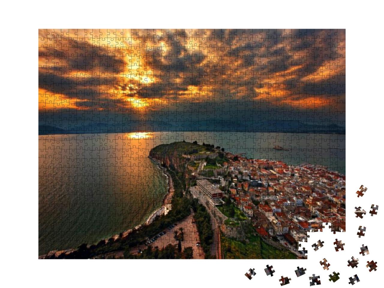 Nafplio Town, Greece. Panoramic View of Nafplio Town & th... Jigsaw Puzzle with 1000 pieces
