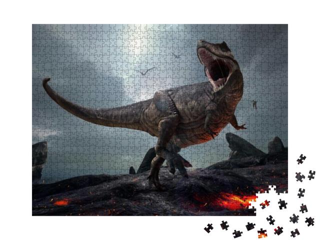 3D Rendering of the King of Dinosaurs, Tyrannosaurus Rex... Jigsaw Puzzle with 1000 pieces