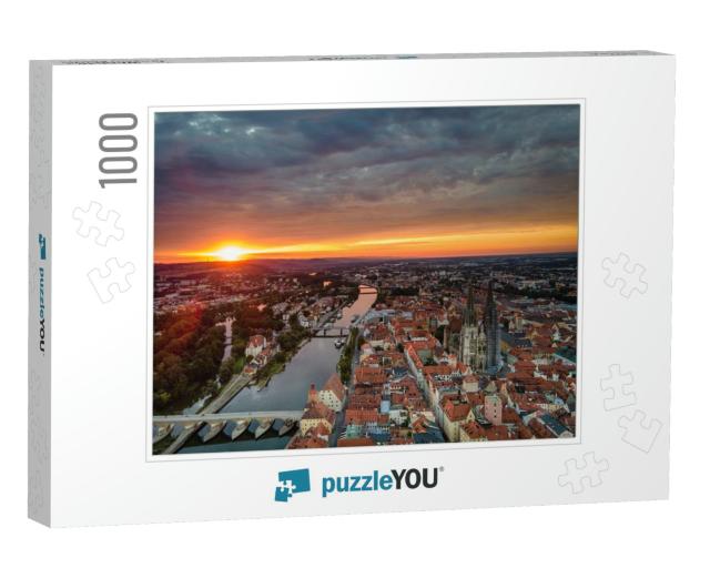 Regensburg from Above At Sunrise... Jigsaw Puzzle with 1000 pieces