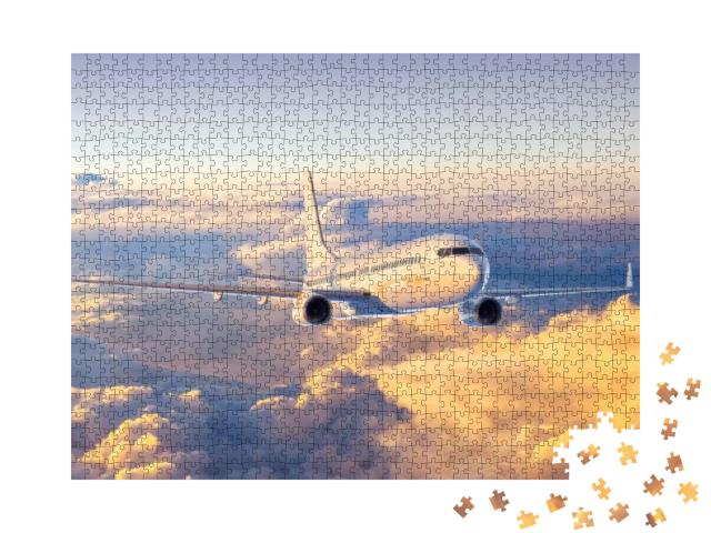 Airplane in the Sky, 3D Rendering... Jigsaw Puzzle with 1000 pieces