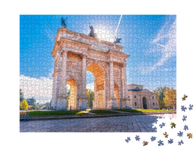 Arch of Peace, or Arco Della Pace, City Gate in the Cente... Jigsaw Puzzle with 1000 pieces