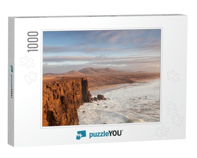 El Cotillo Beach in Fuerteventura Island on Sunset... Jigsaw Puzzle with 1000 pieces