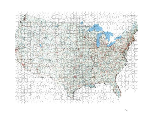 Complex USA Road Map with Interstates, U. S. Highways & Ma... Jigsaw Puzzle with 1000 pieces