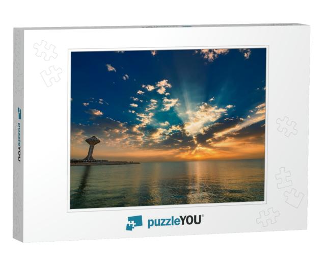 Beautiful Sunrise Rays At Khobar Corniche-Saudi Arabia... Jigsaw Puzzle