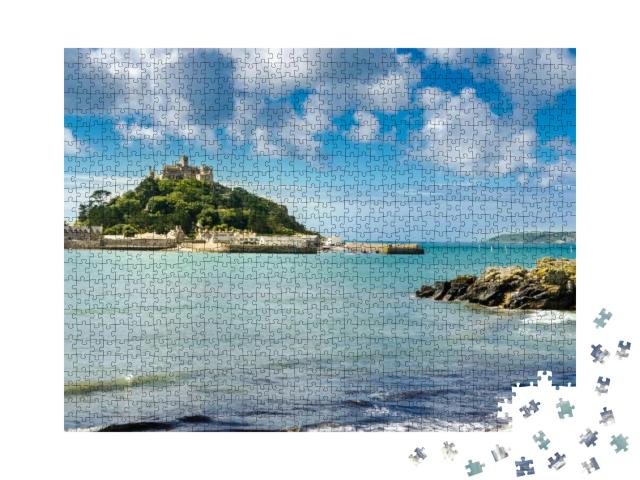 Cornwall Summer. St Michaels Mount in Cornwall UK Sailboa... Jigsaw Puzzle with 1000 pieces