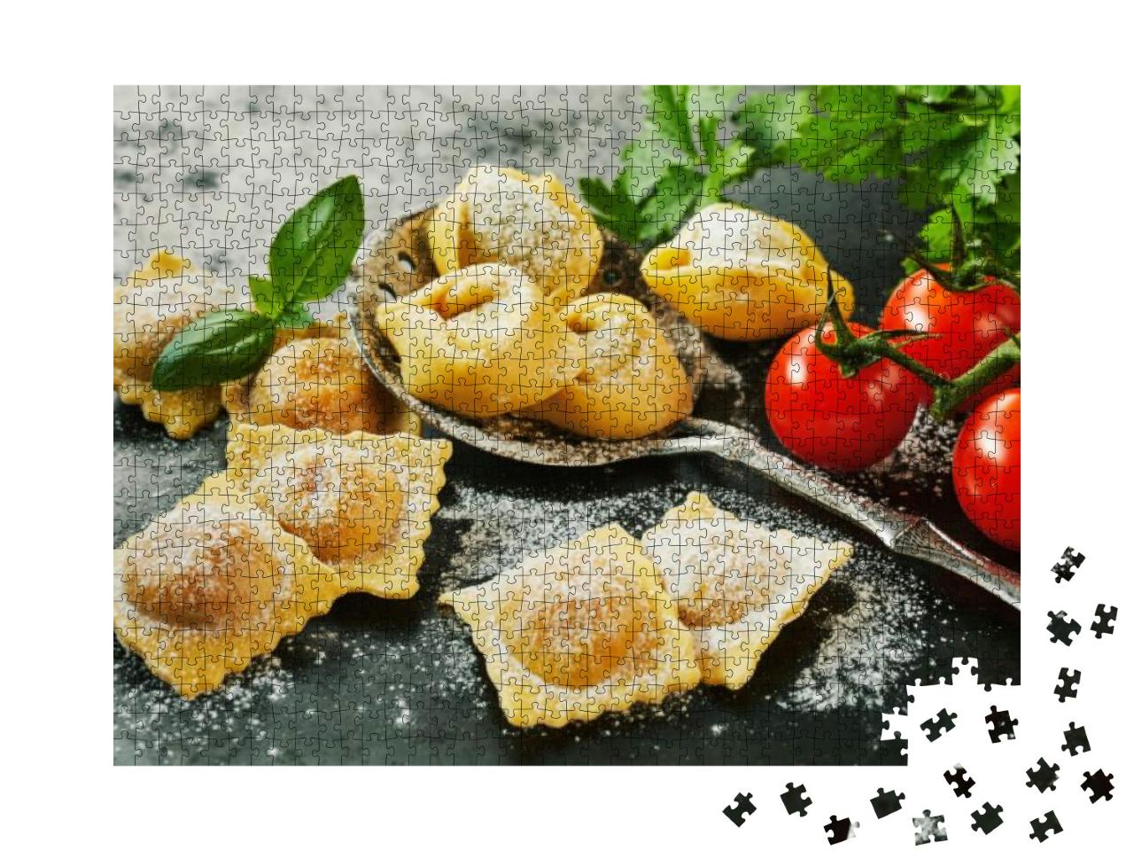 Homemade Uncooked Freshly Prepared Italian Ravioli Pasta... Jigsaw Puzzle with 1000 pieces