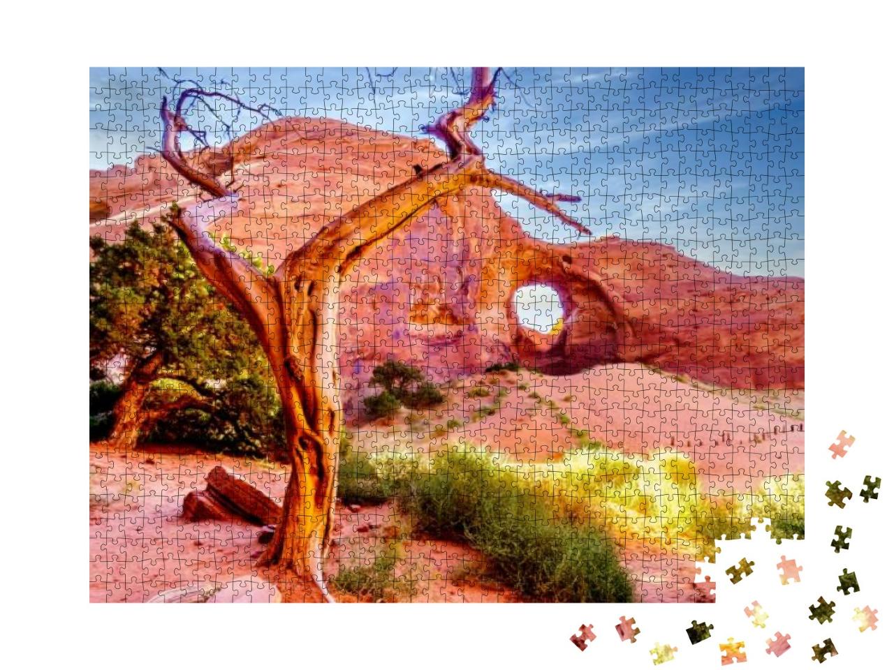 Dead Tree in Front of the Ear of the Wind, a Hole in a Ro... Jigsaw Puzzle with 1000 pieces