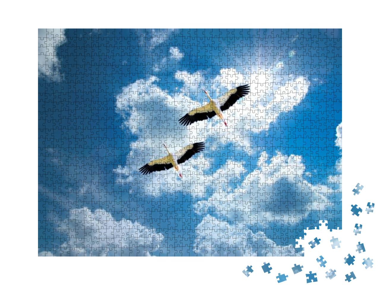 Home for Migrating Storks in Sunny Sky... Jigsaw Puzzle with 1000 pieces