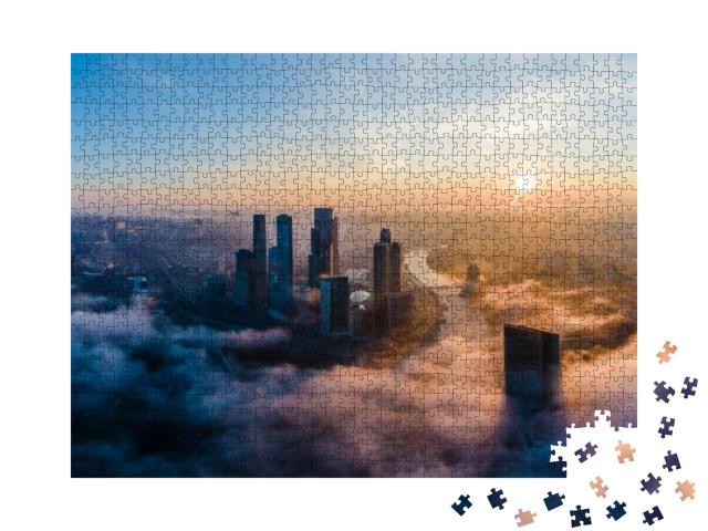 A Aerial View of Towers of the Moscow International Busin... Jigsaw Puzzle with 1000 pieces