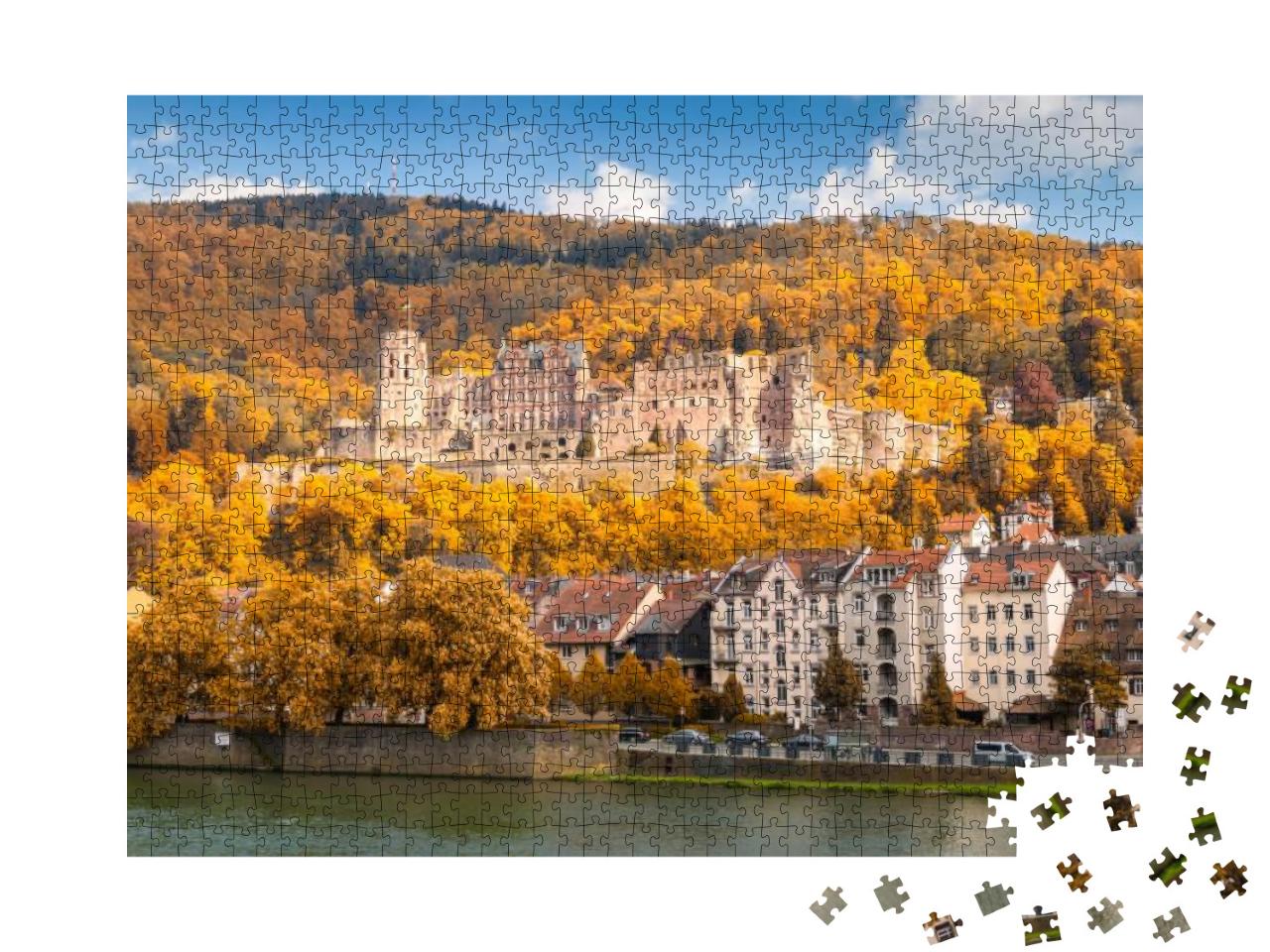 The Ruin of Heidelberg Castle or Schloss, Germany in Autu... Jigsaw Puzzle with 1000 pieces