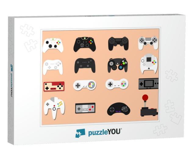 Illustration Icons Set Game Controllers Modern And... Jigsaw Puzzle