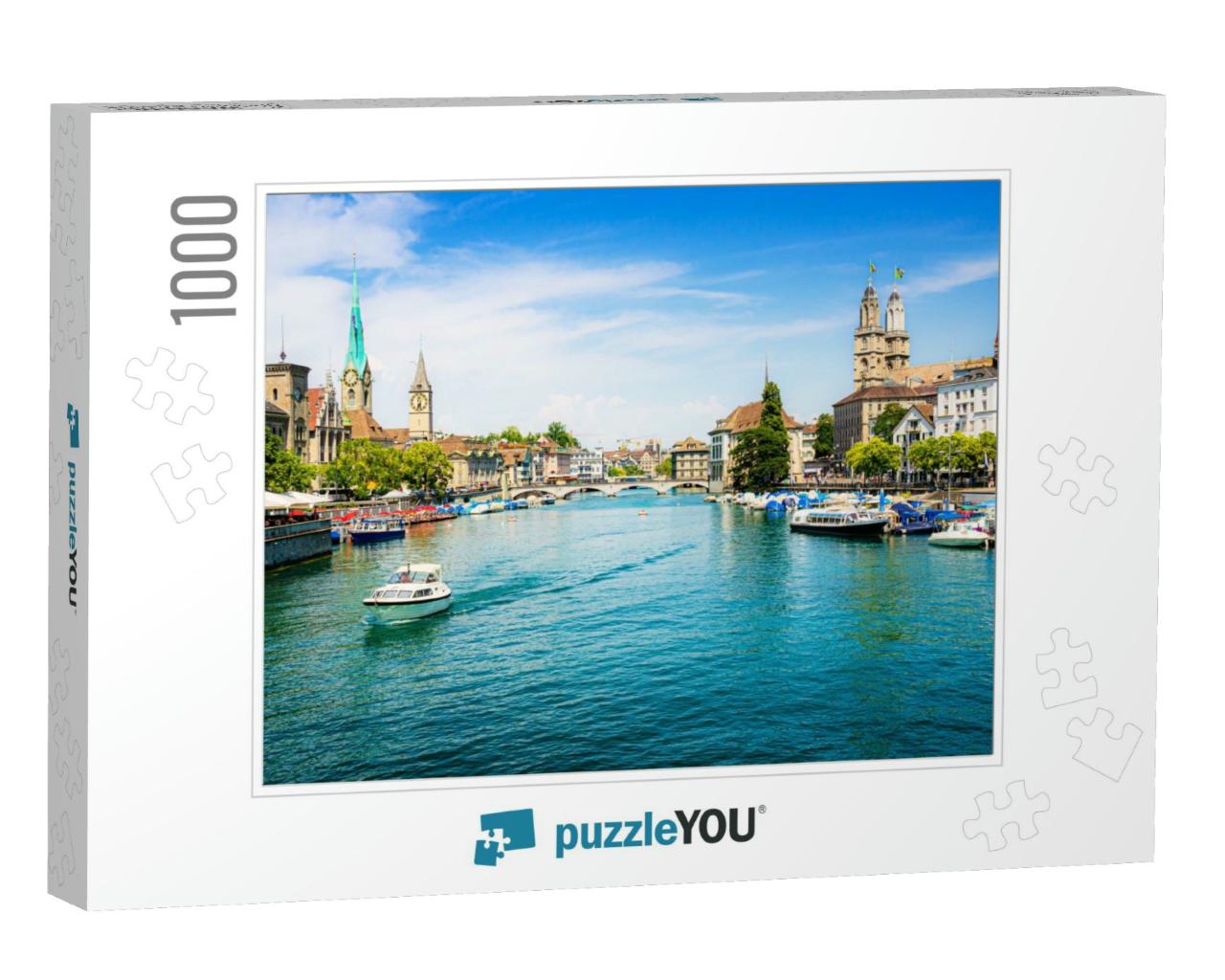 Scenic Panoramic View of Historic Zuerich City Center wit... Jigsaw Puzzle with 1000 pieces