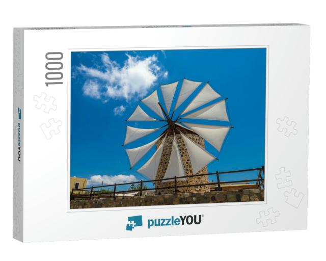 The Old Wind Mill in Antimachia Village Kos Island Greece... Jigsaw Puzzle with 1000 pieces