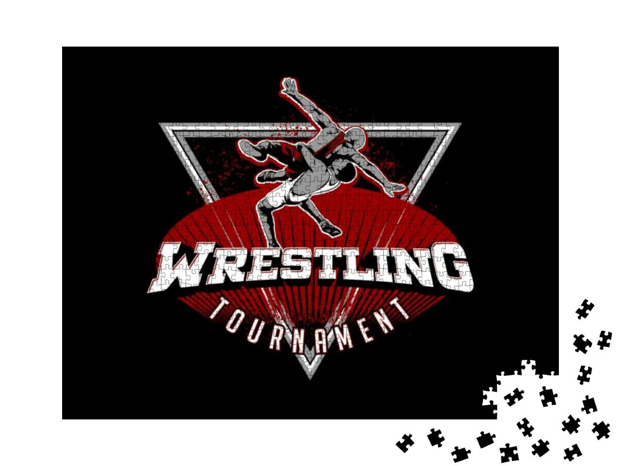 Wrestling Logo Design Sport Icon... Jigsaw Puzzle with 1000 pieces