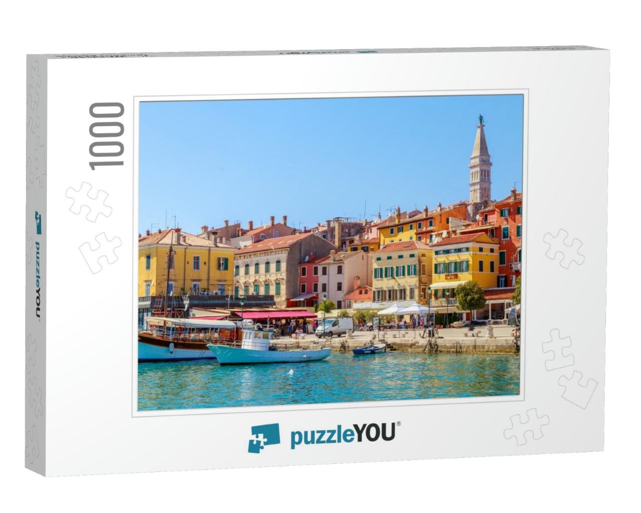 Colorful Rovinj in Istria with Boats in the Port, Croatia... Jigsaw Puzzle with 1000 pieces