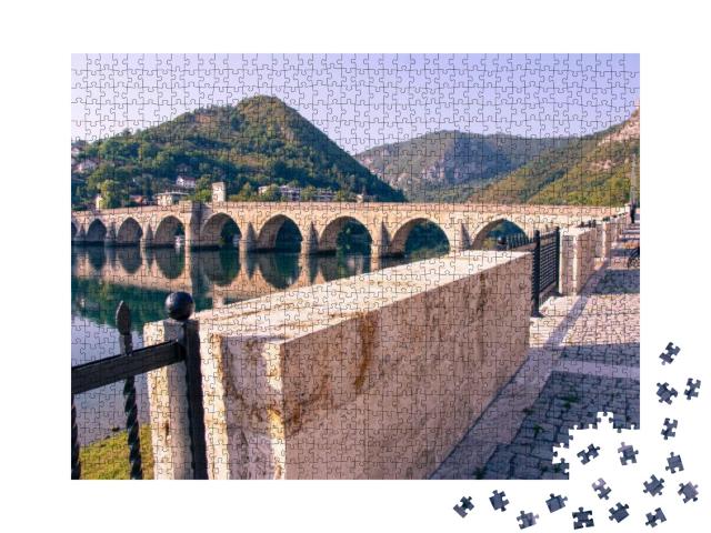 Bridge Over Drina River in Bosnia... Jigsaw Puzzle with 1000 pieces