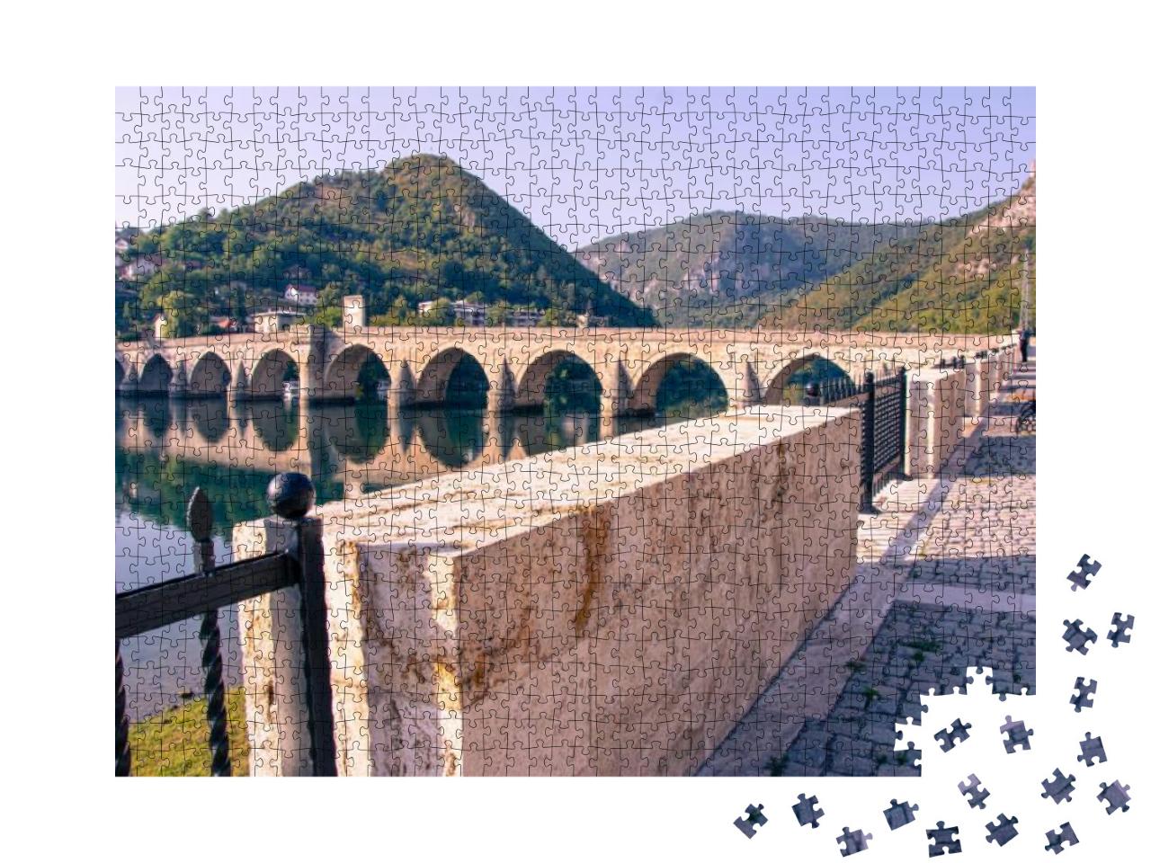 Bridge Over Drina River in Bosnia... Jigsaw Puzzle with 1000 pieces