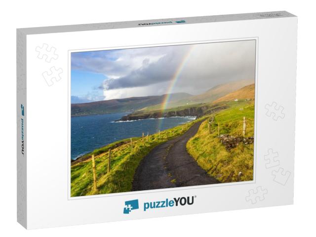 Typical Ireland - Coast, Green Grass, Blue Skies, Clouds... Jigsaw Puzzle