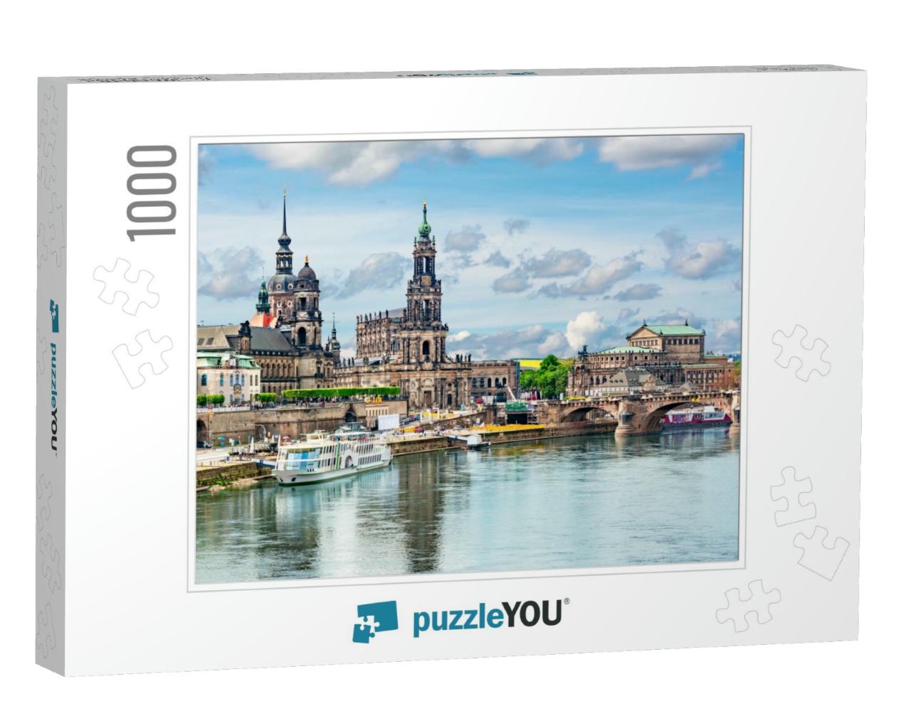 Dresden Cityscape & Elbe River, Saxony, Germany... Jigsaw Puzzle with 1000 pieces