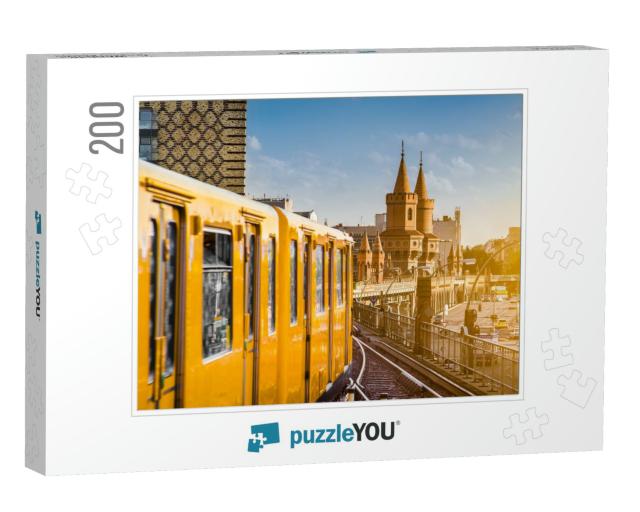 Panoramic View of Berliner U-Bahn with Oberbaum Bridge in... Jigsaw Puzzle with 200 pieces