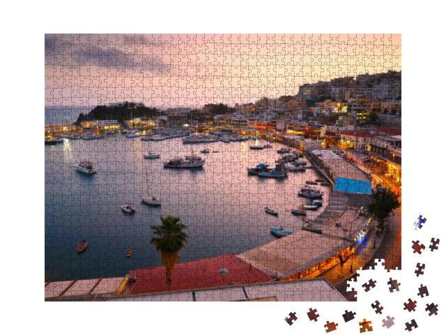 Evening in Mikrolimano Marina in Athens, Greece... Jigsaw Puzzle with 1000 pieces