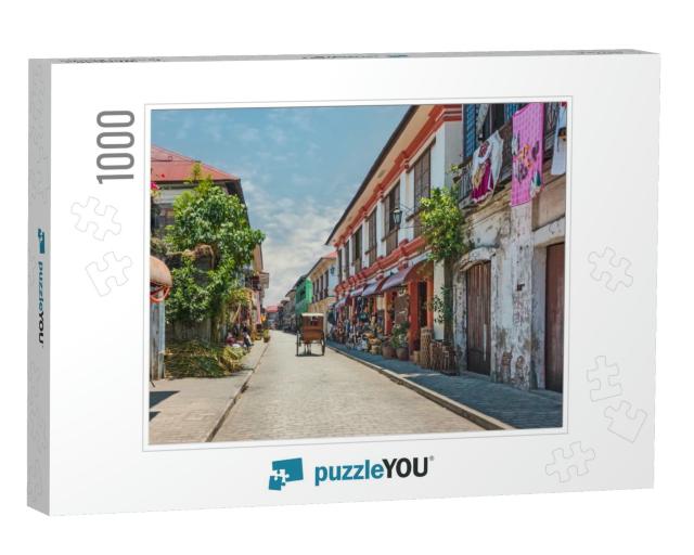 City Center Street Scene in Historic Colonial Town with H... Jigsaw Puzzle with 1000 pieces