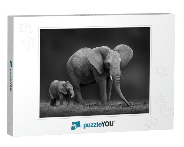 African Elephant Mother & Son... Jigsaw Puzzle