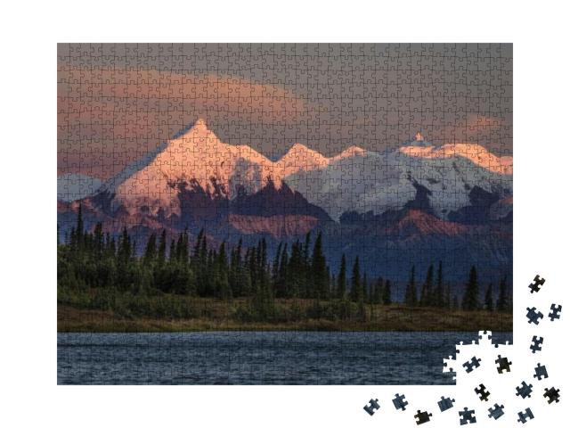 August 29, 2016 - Sunset on Mount Denali Previously Known... Jigsaw Puzzle with 1000 pieces