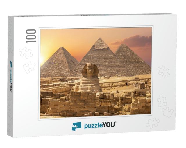 The Sphinx & the Piramids, Famous Wonder of the World, Gi... Jigsaw Puzzle with 100 pieces