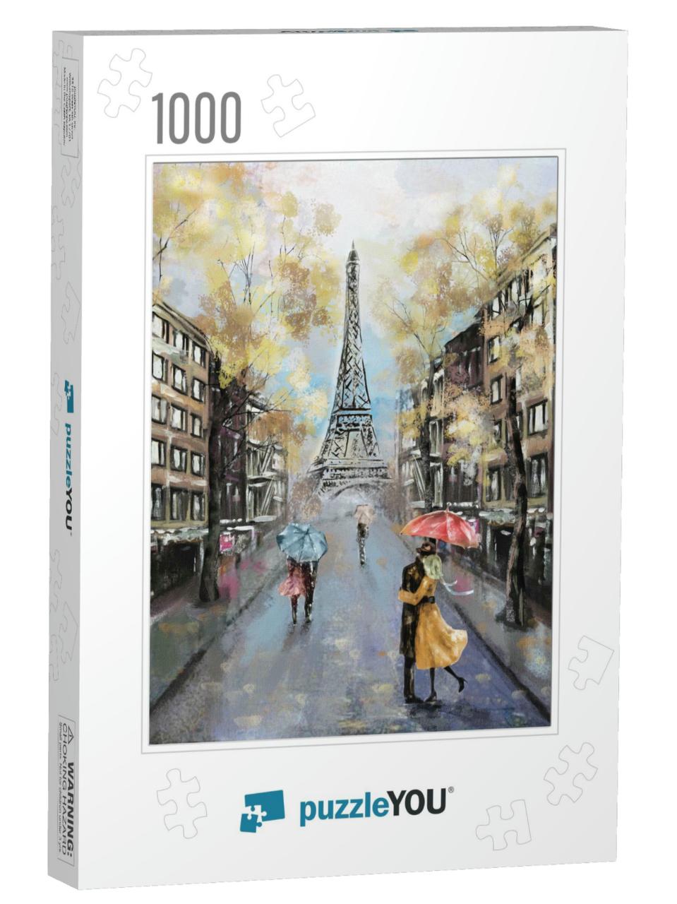 Oil Painting, Paris. European City Landscape. France, Wal... Jigsaw Puzzle with 1000 pieces