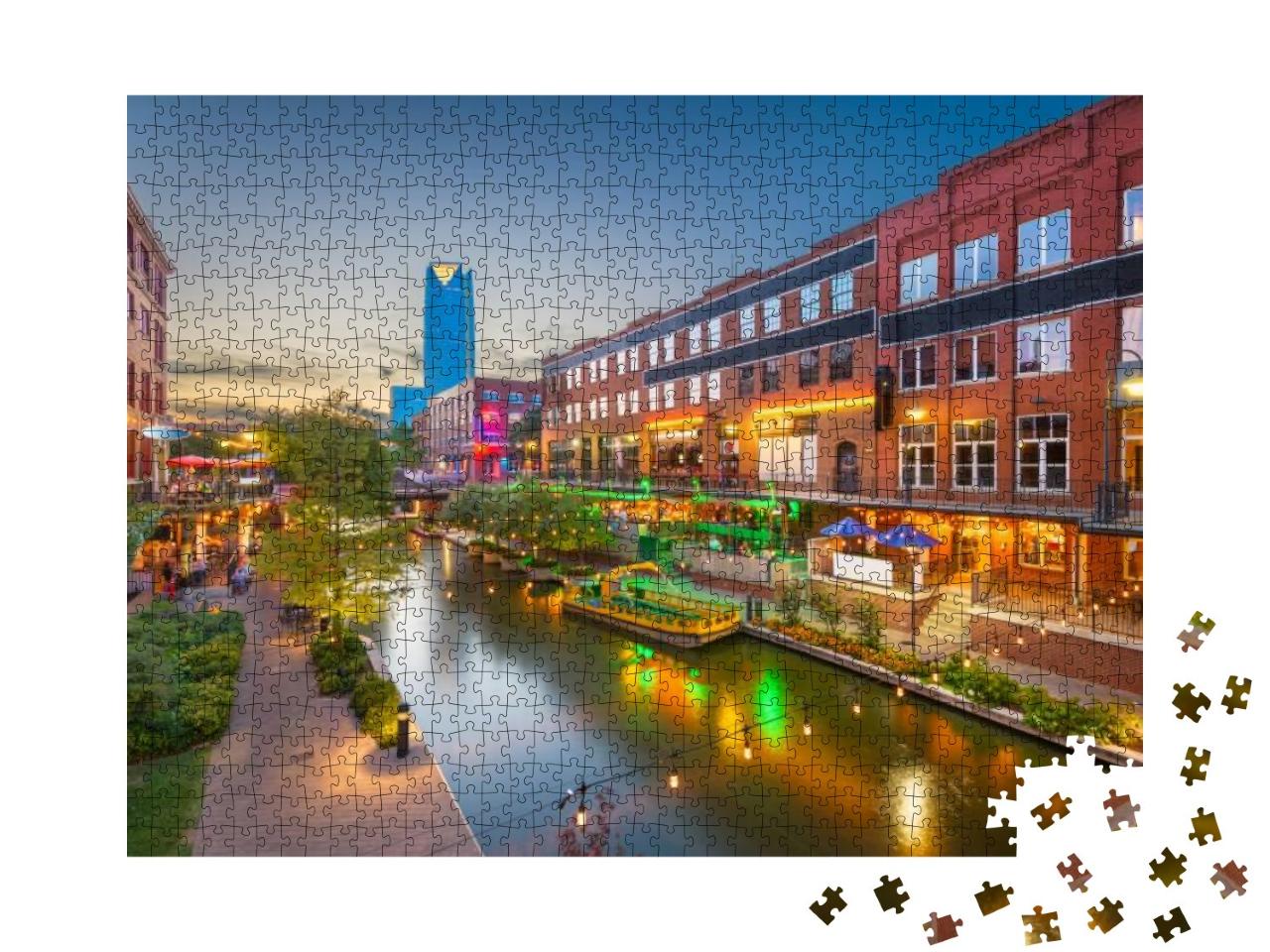 Oklahoma City, Oklahoma, USA Cityscape in Bricktown At Dus... Jigsaw Puzzle with 1000 pieces