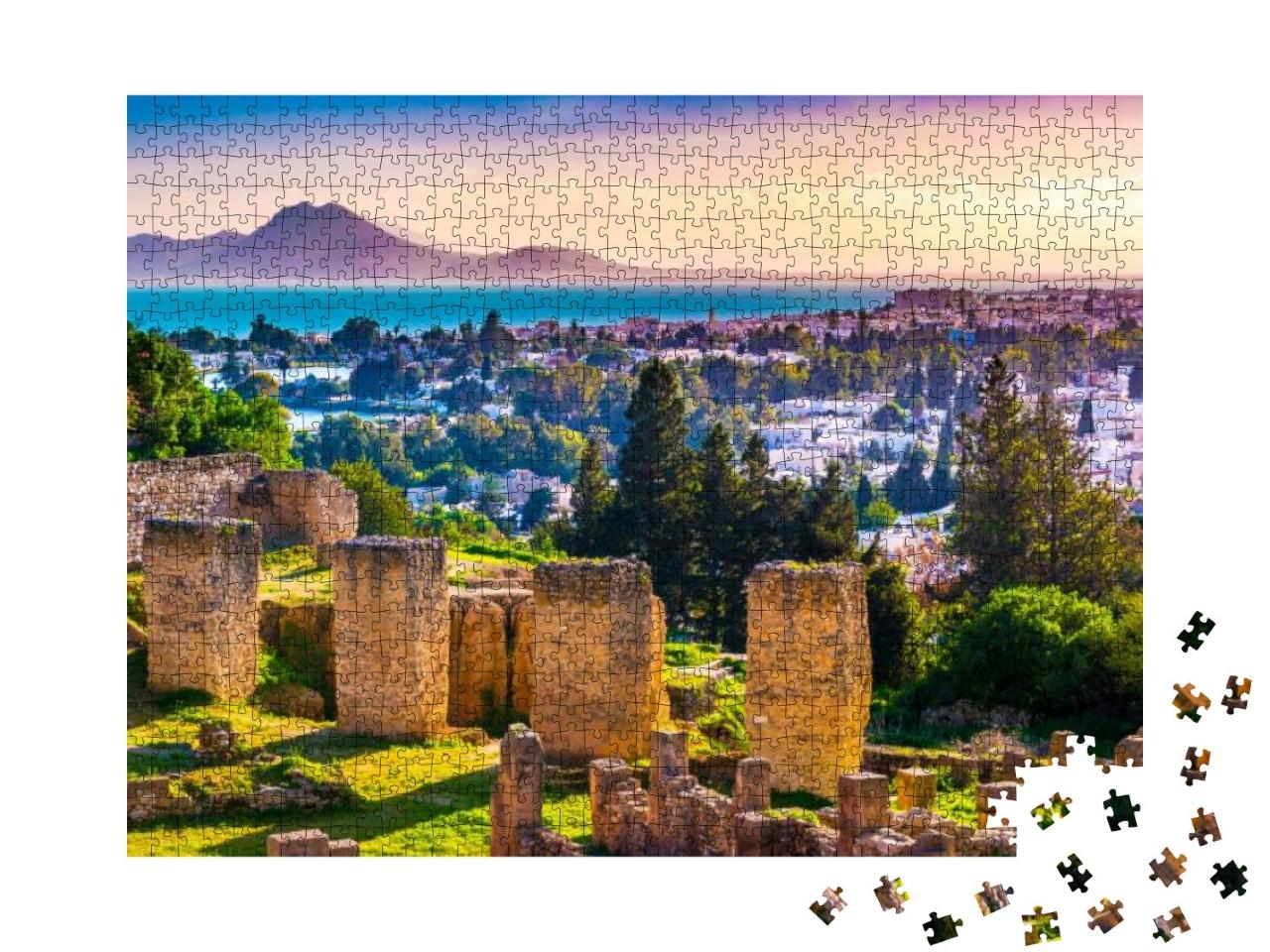 View from Hill Byrsa with Ancient Remains of Carthage & L... Jigsaw Puzzle with 1000 pieces