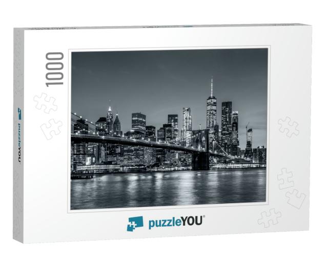 Panoramic View New York City Downtown Manhattan Skyline A... Jigsaw Puzzle with 1000 pieces