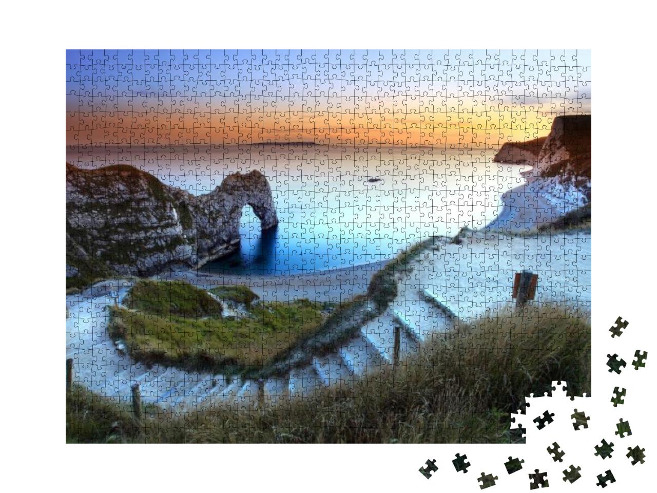 Durdle Door Sunset Dorset England... Jigsaw Puzzle with 1000 pieces