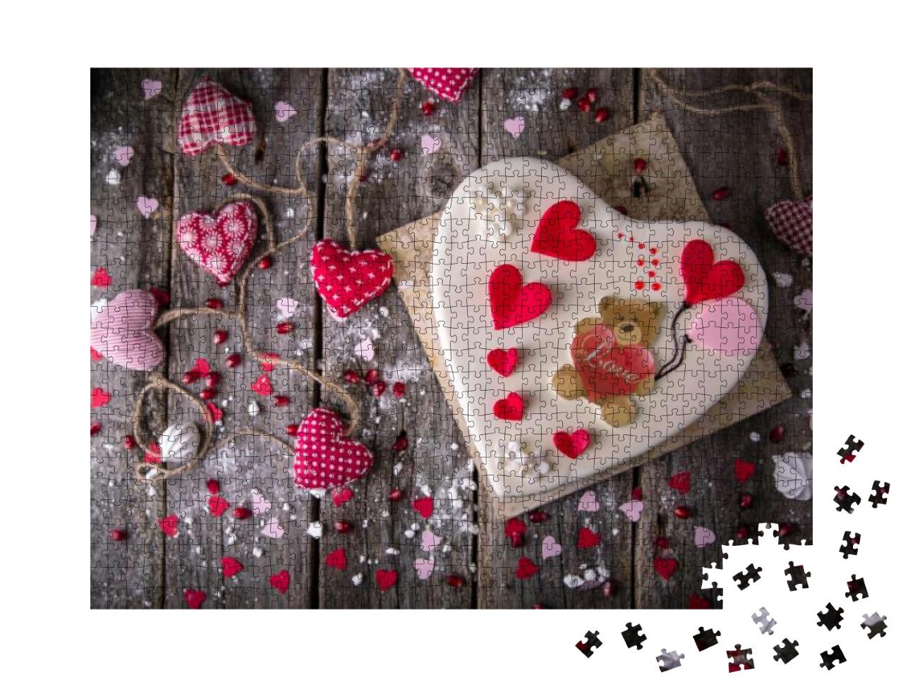 St. Valentines Day, Mothers Day, Birthday Cake. a Festive... Jigsaw Puzzle with 1000 pieces