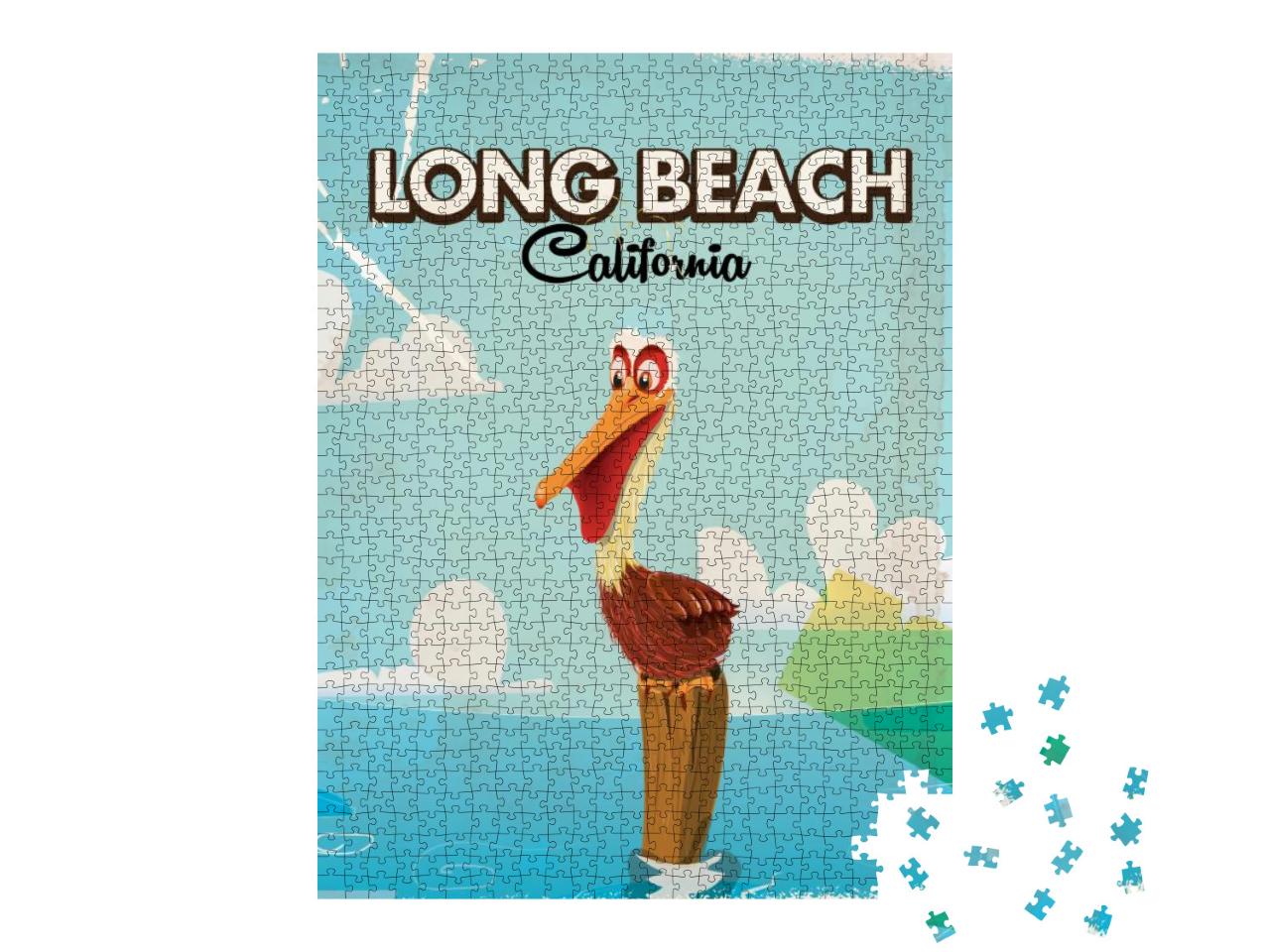 Long Beach California Pelican... Jigsaw Puzzle with 1000 pieces