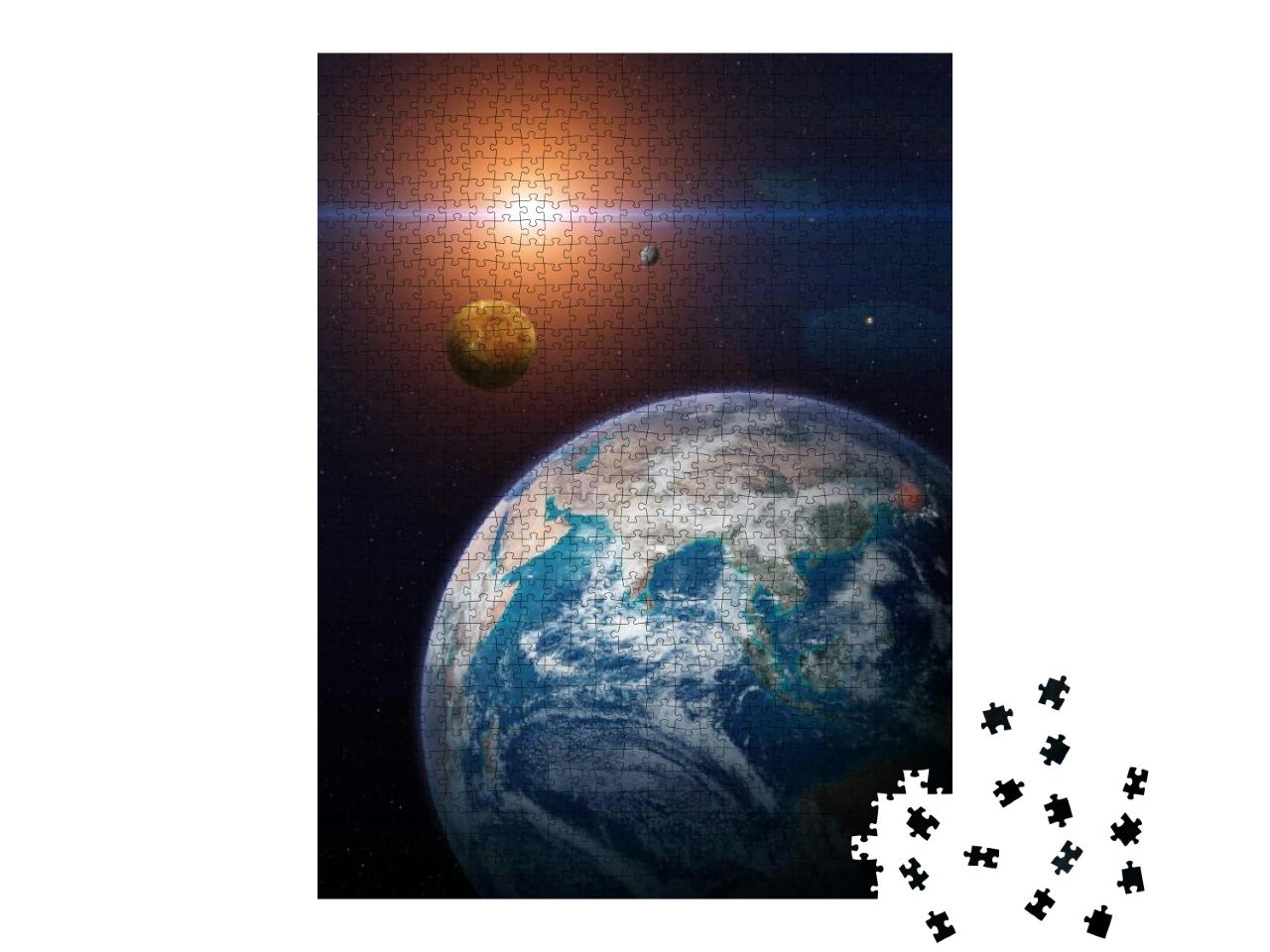 View of the Planet Earth from Space. Solar System Planets... Jigsaw Puzzle with 1000 pieces