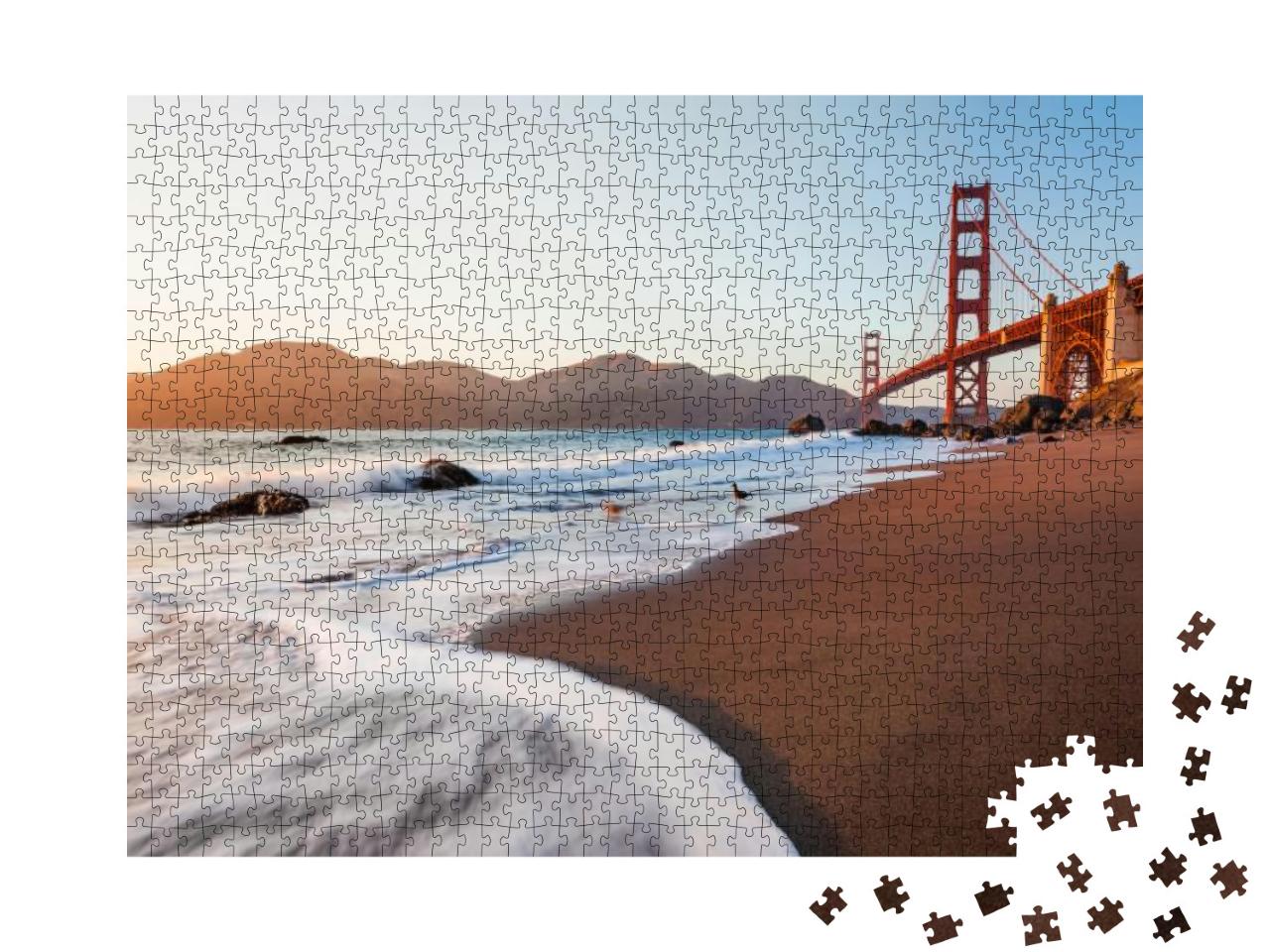 The Golden Gate Bridge Photographed During the Late After... Jigsaw Puzzle with 1000 pieces