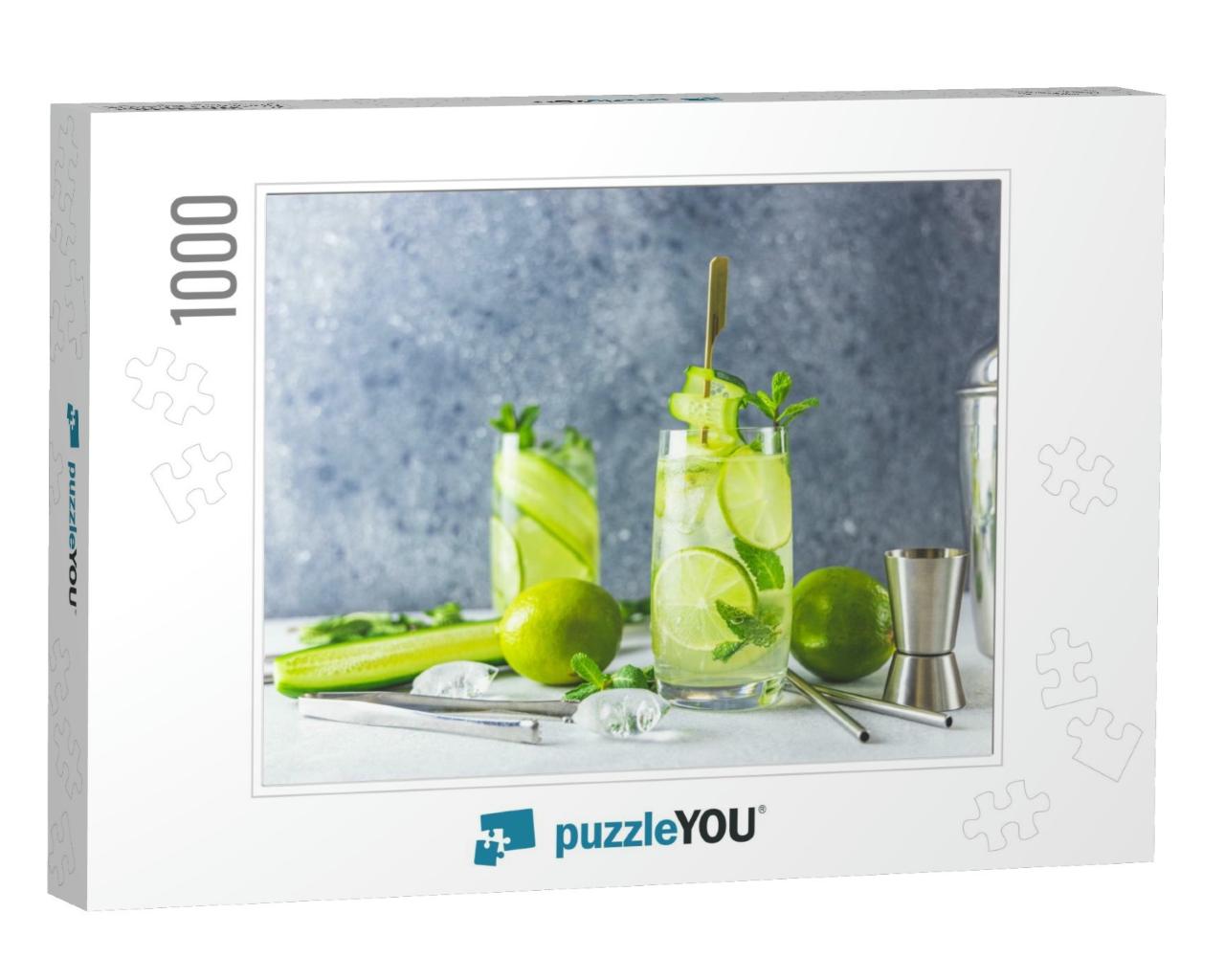 Detox Cocktail with Mint, Cucumber & Lime or Mojito Cockt... Jigsaw Puzzle with 1000 pieces