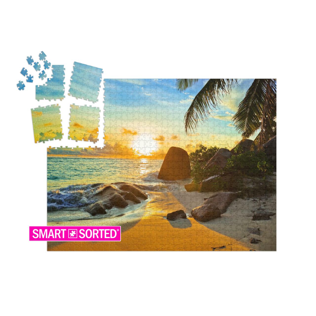 Tropical Beach At Sunset - Nature Background... | SMART SORTED® | Jigsaw Puzzle with 1000 pieces