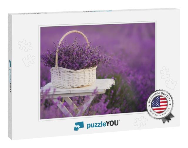 Basket with Lavender in the Field... Jigsaw Puzzle