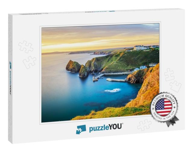 Sunset Overlooking Mullion Cove on the Lizard Peninsula C... Jigsaw Puzzle