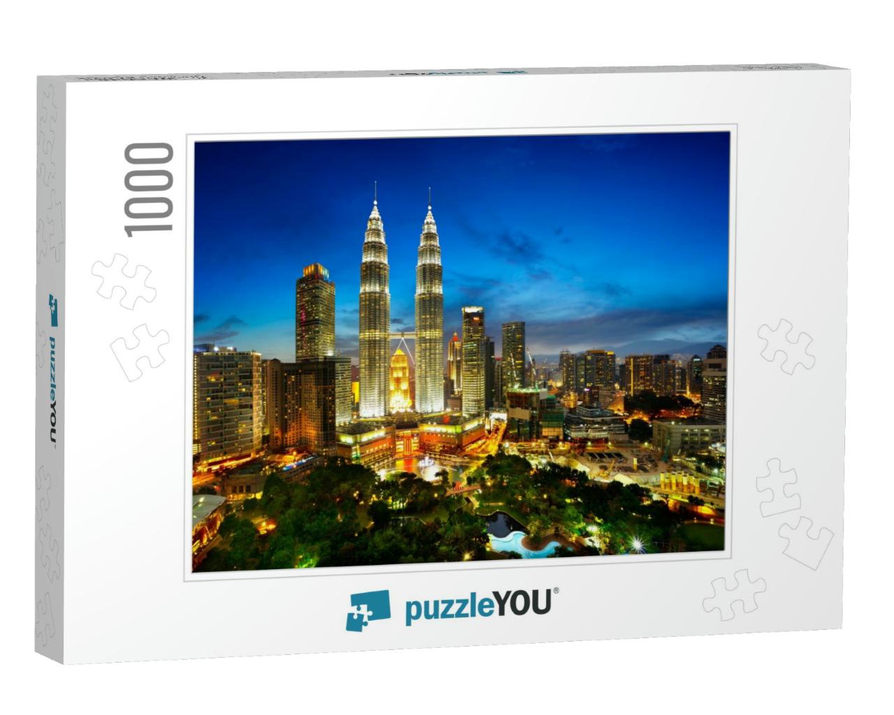 Top View of Kuala Lumper Skyline At Twilight, Malaysia... Jigsaw Puzzle with 1000 pieces