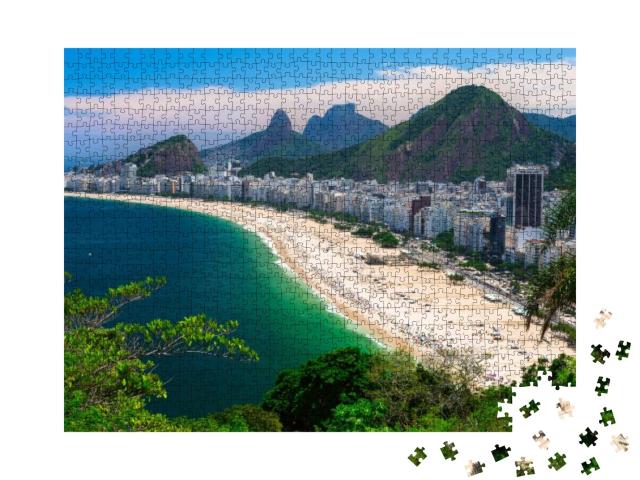 Copacabana Beach in Rio De Janeiro, Brazil... Jigsaw Puzzle with 1000 pieces