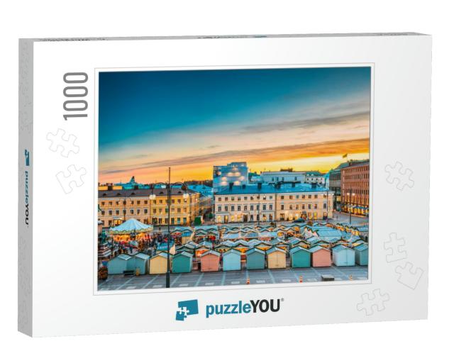 Helsinki, Finland. View of Christmas Xmas Market on Senat... Jigsaw Puzzle with 1000 pieces