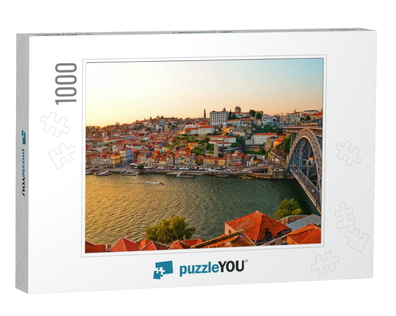 Beautiful Summer Sunset Over the Douro River in Porto, Po... Jigsaw Puzzle with 1000 pieces