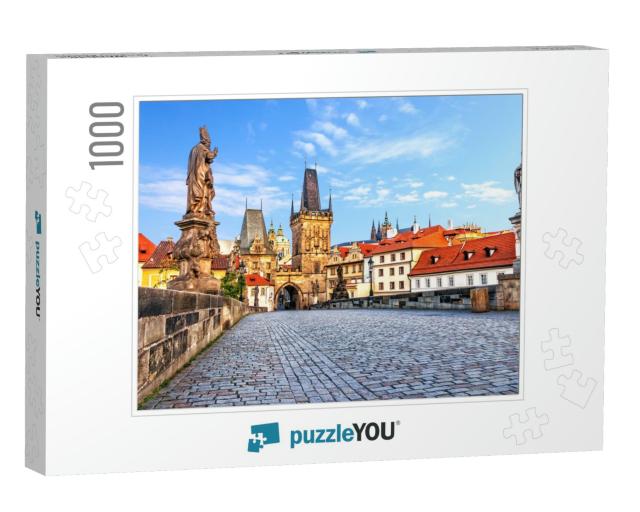 Famous Charles Bridge Over the Vltava River in Prague, Cz... Jigsaw Puzzle with 1000 pieces